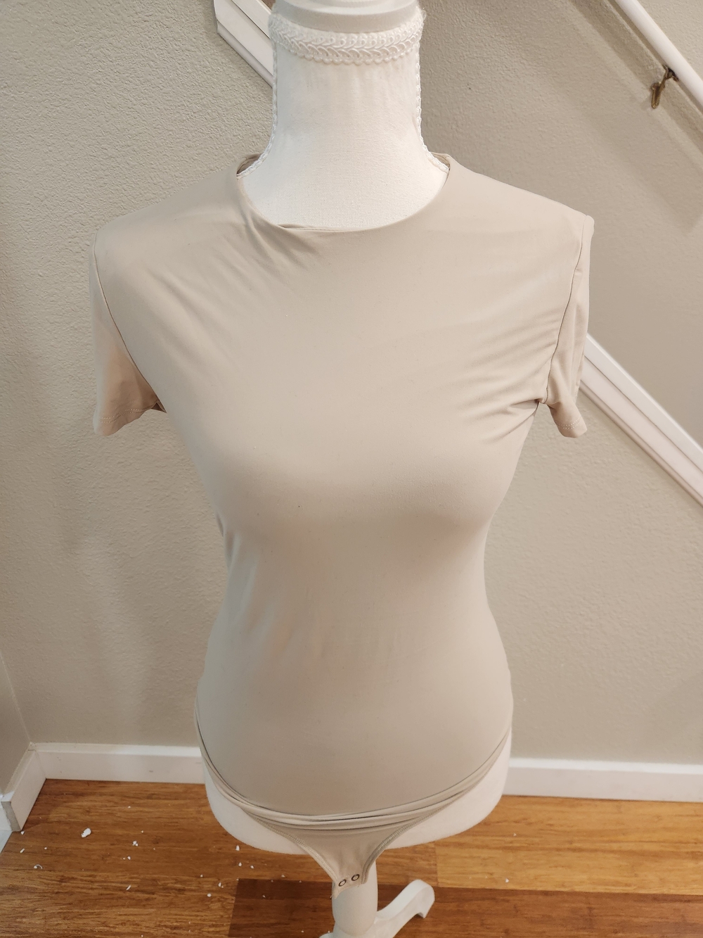 Abercrombie & Fitch Neutral Beige Short Sleeve Bodysuit